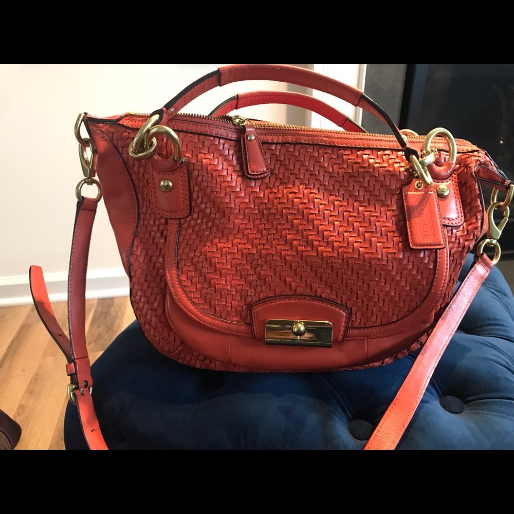 Orange Coach purse